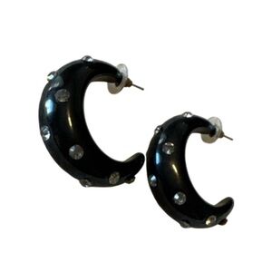 Chic Black Studded Earrings
